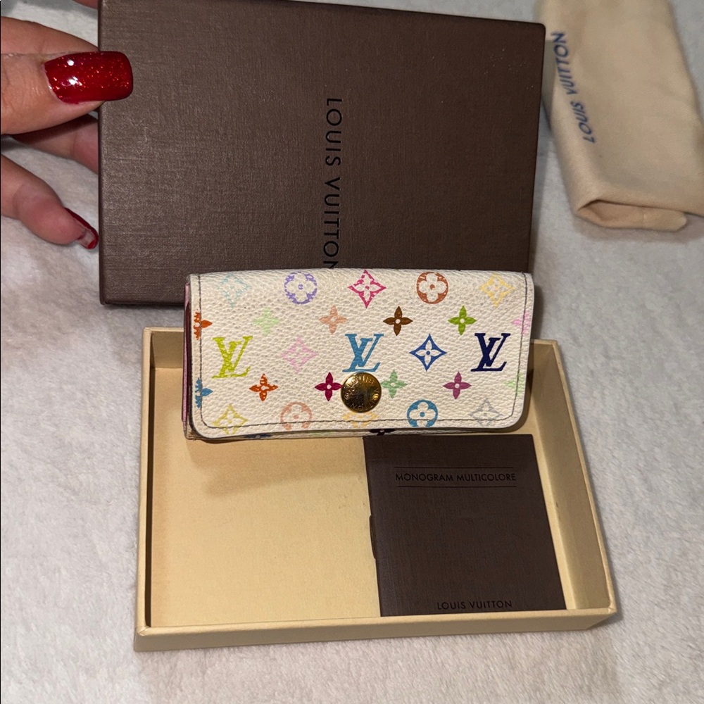 Louis Vuitton pink Murakami Multicolor Monogram 🔑 holder with box